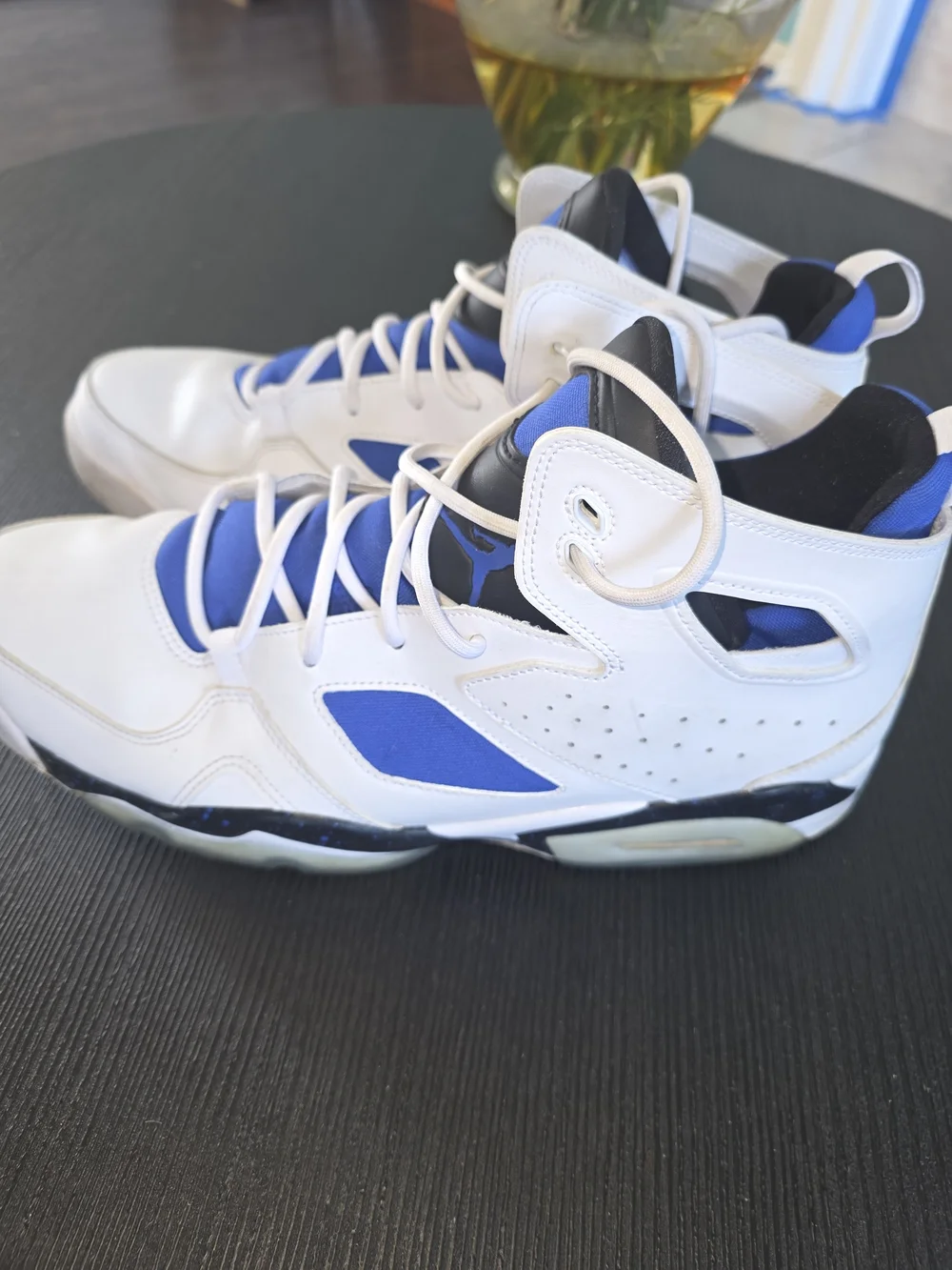 Jordan White And Royal Blue Sneakers